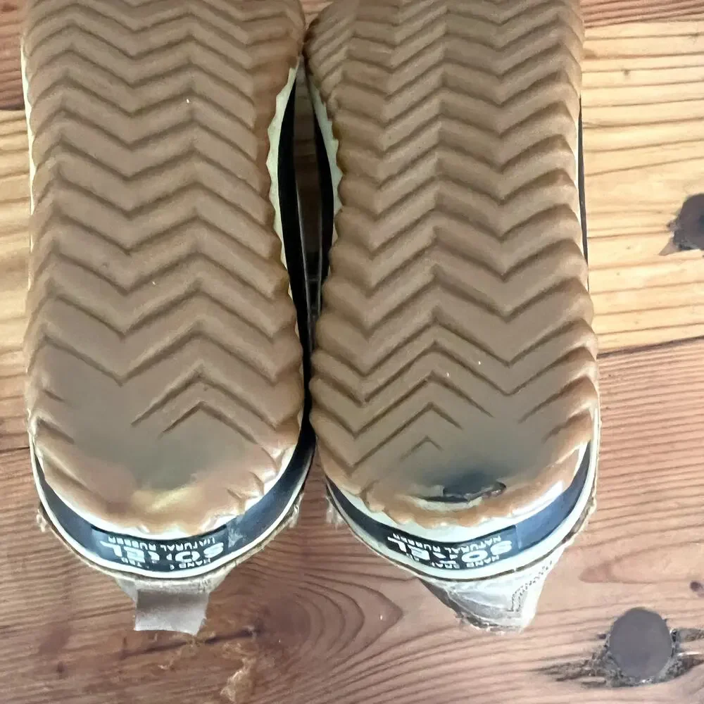 SOREL Rain Boots Women's Size 9 Brown Black Leather NL2133-286